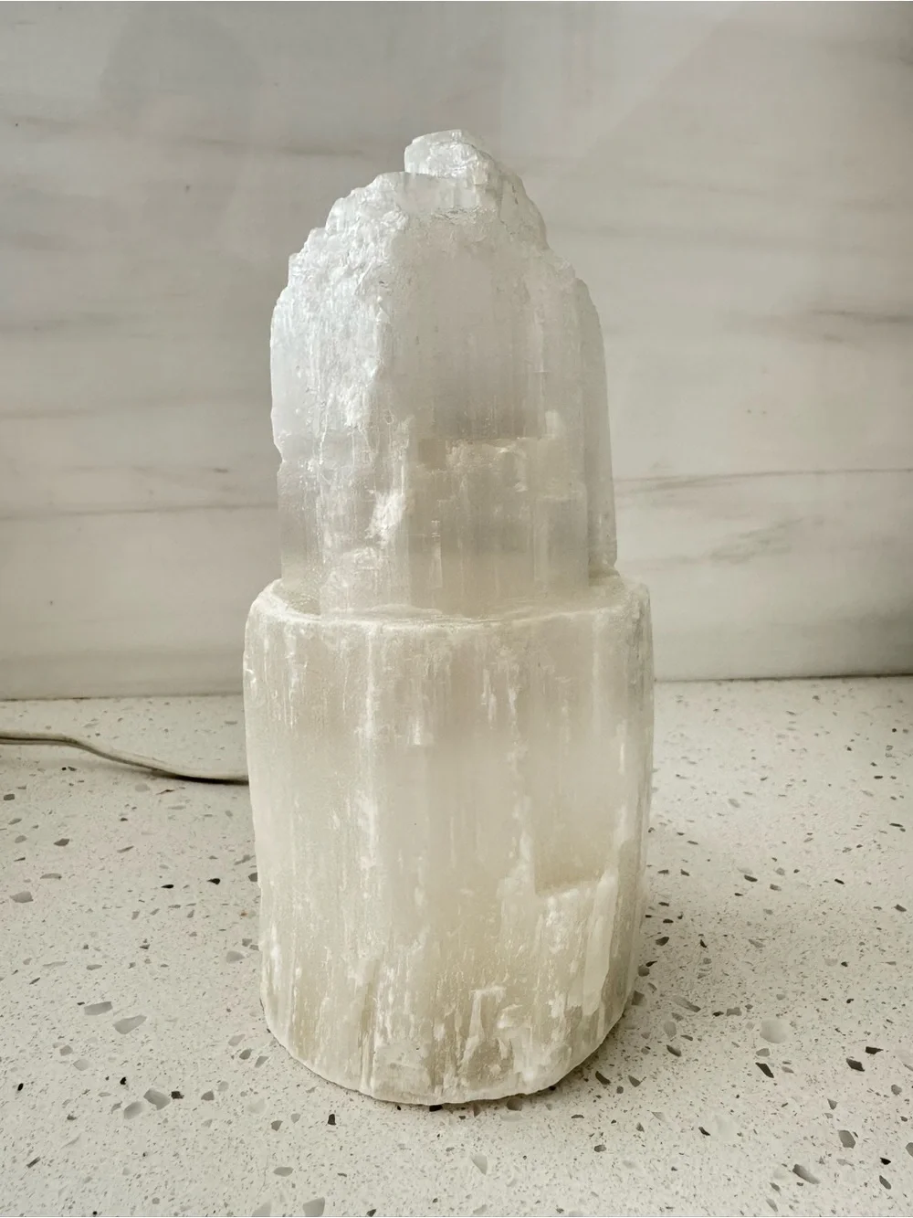 Selenite Crystal Lamp 8”x3”